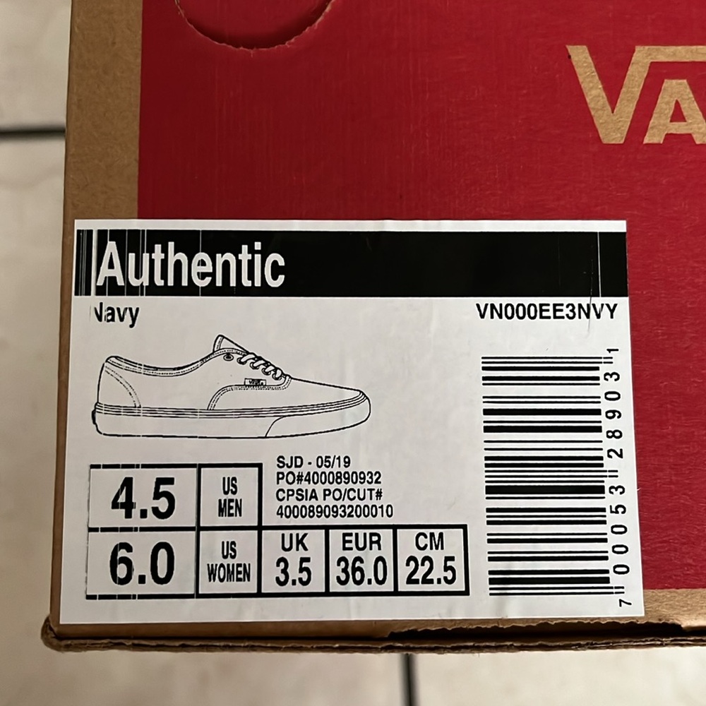 Navy Blue Authentic Vans - Picture 5 of 5